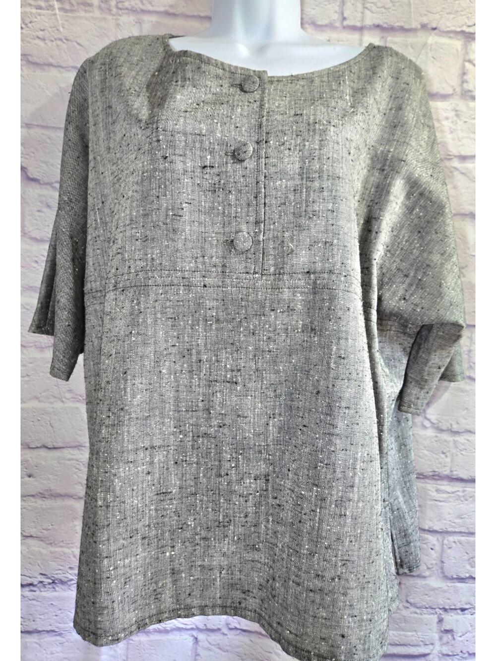 Givenchy En Plus Gray Dolman Sleeve Top Large Lightweight